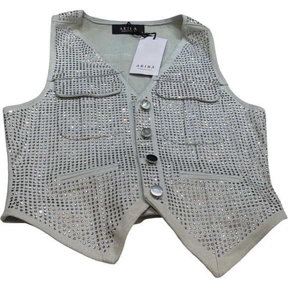 AKIRA Jackets & Blazers - AKIRA Metallic Embellished Vest NEW